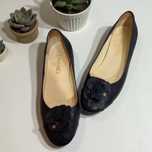 CHANEL Shoes - CHANEL Camelia Flats with Floral Accent